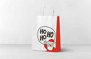 Подарочный пакет с ручками 240x105x320 "Ho Ho Ho"