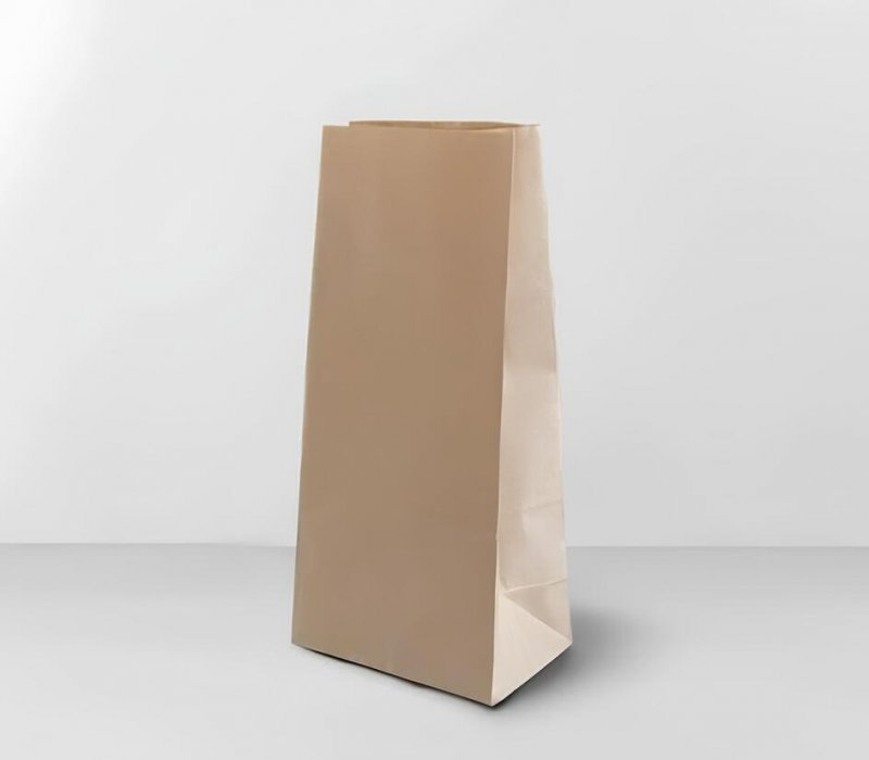 Пакет с прямоугольным дном крафт 100x70x255