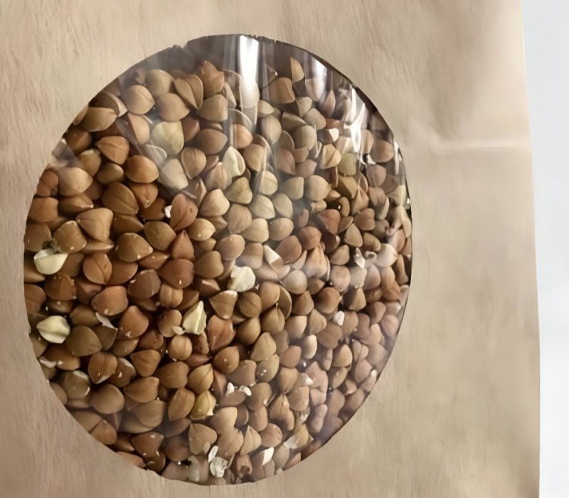 Крафт пакет с прямоугольным дном с окном 120(60)х80х325