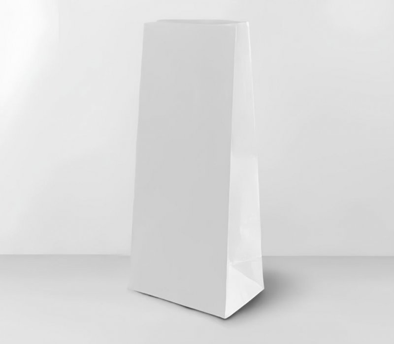 Пакет с прямоугольным дном белый 120x80x340
