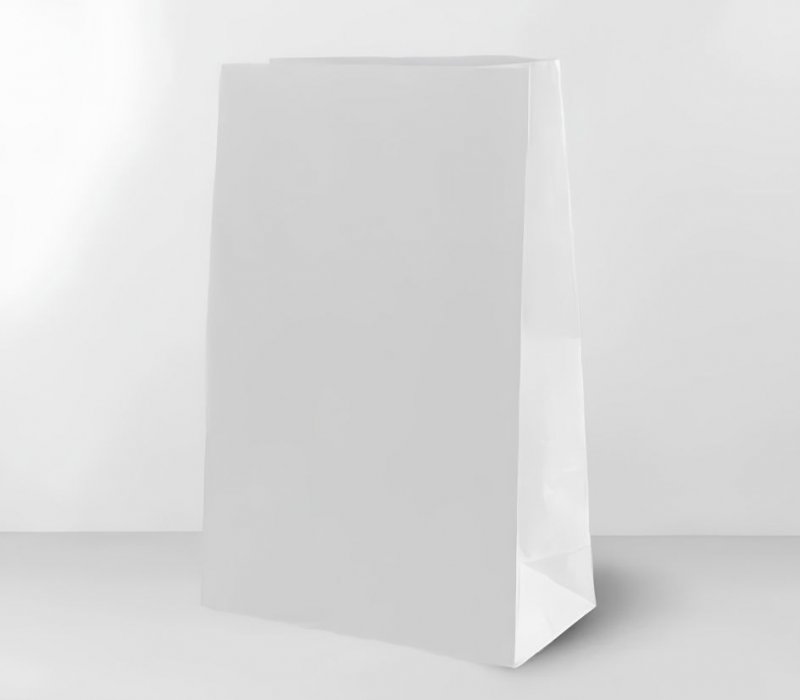 Пакет с прямоугольным дном белый 240x140x300 (80 г/м²)