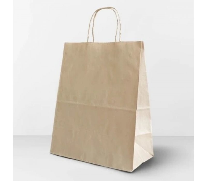 Крафт пакет с кручеными ручками 240x105x320