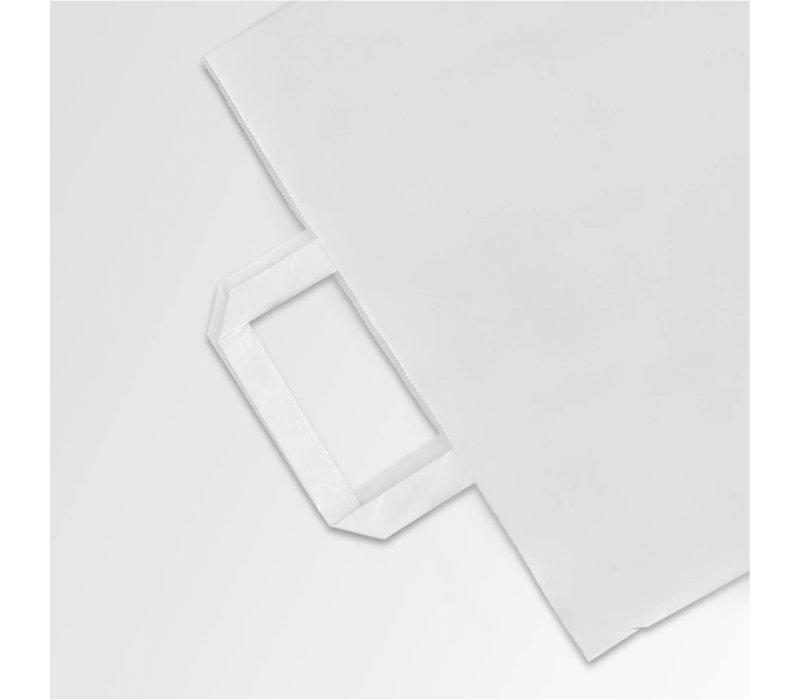 Белый пакет с плоскими ручками 350x150x450