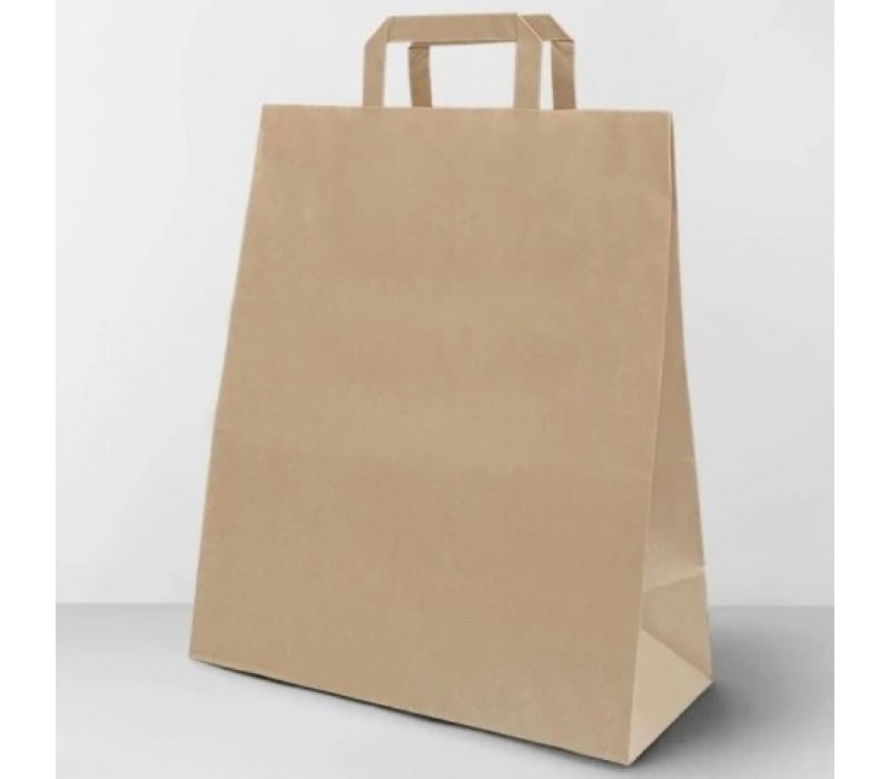 Крафт пакет с плоскими ручками 350x150x450