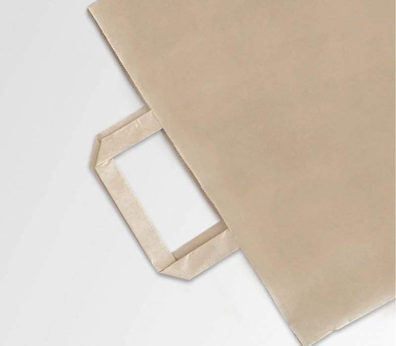 Крафт пакет с плоскими ручками 310x200x340