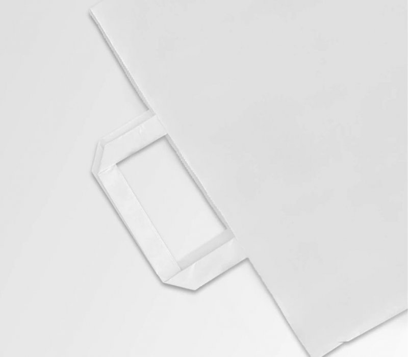Белый пакет с плоскими ручками 280x150x320