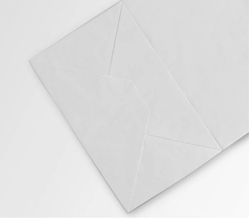Белый пакет с плоскими ручками 280x150x320