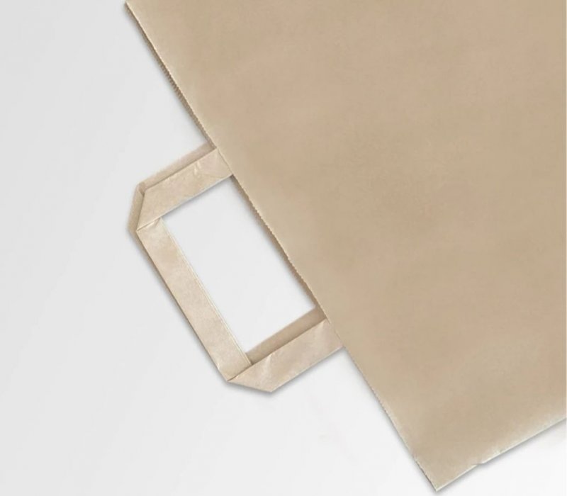 Крафт пакет с плоскими ручками 240x140x280