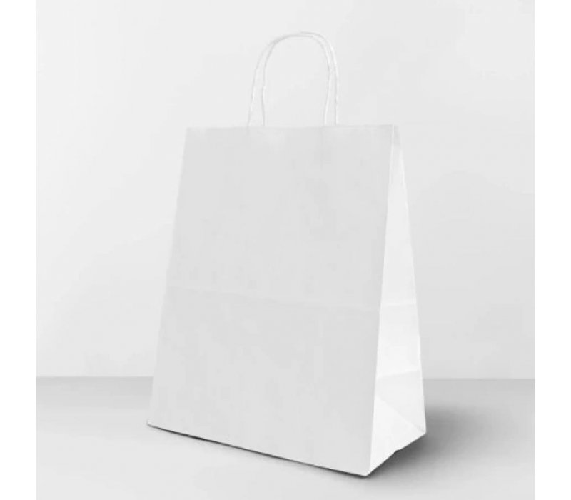 Белый пакет с кручеными ручками 260x150x320