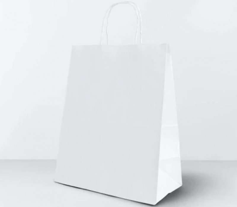 Белый пакет с кручеными ручками 240x140x300