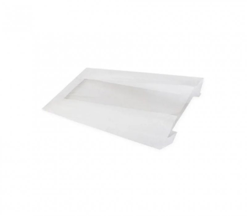 Белый пакет для хлеба и выпечки 210x140(70)x55 с окном