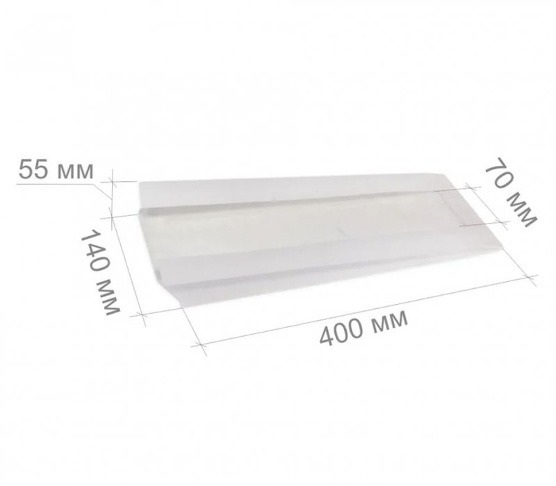 Белый пакет для хлеба и выпечки 400x140(70)x55 с окном