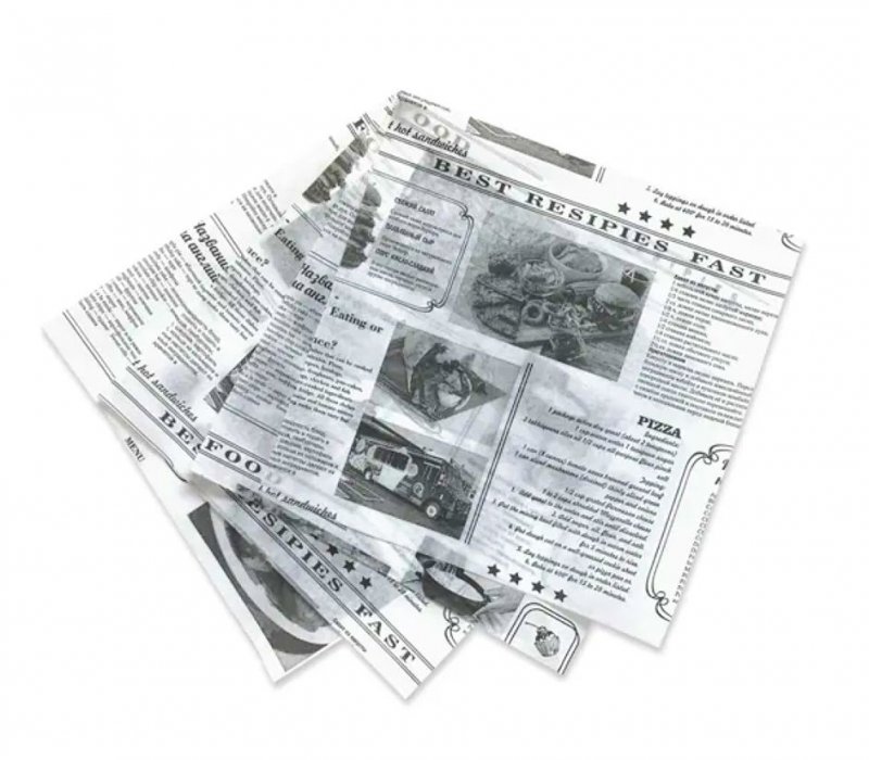 Бумажная обёртка 350x380 жиростойкая с печатью