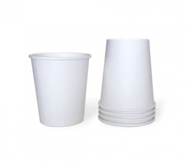 Бумажный стакан 250 мл белый, 1-слойный