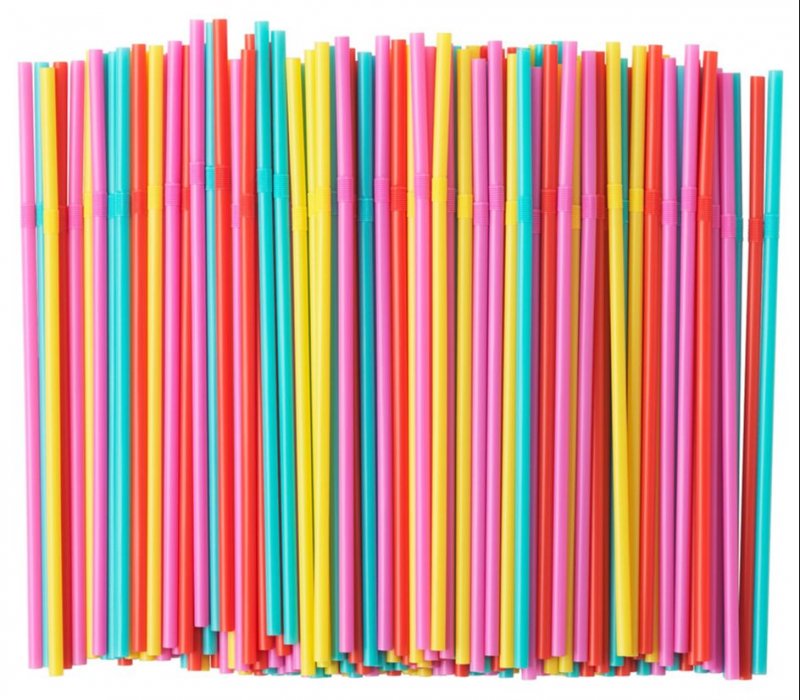 Трубочка тонкая 5x240 цветная с гофрой