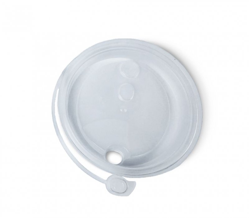 Крышка с питейником "Флип-топ" прозрачная 80 мм для бумажного стаканчика