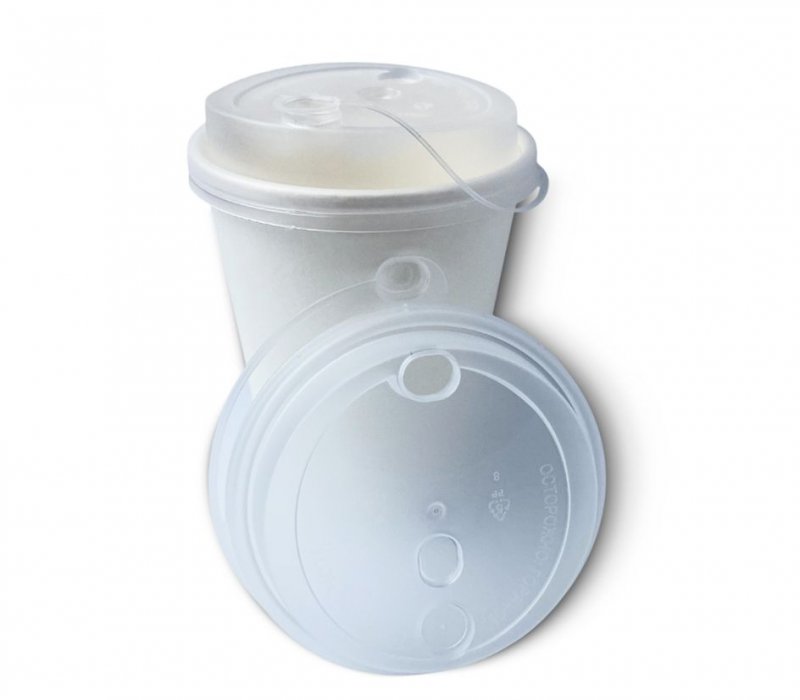 Крышка с питейником "Флип-топ" прозрачная 80 мм для бумажного стаканчика