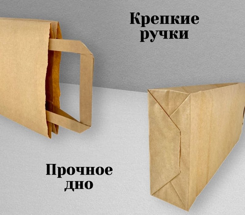 Подарочный пакет с плоскими ручками для бутылки вина 180x80x330 "Виноградник" (крафт)