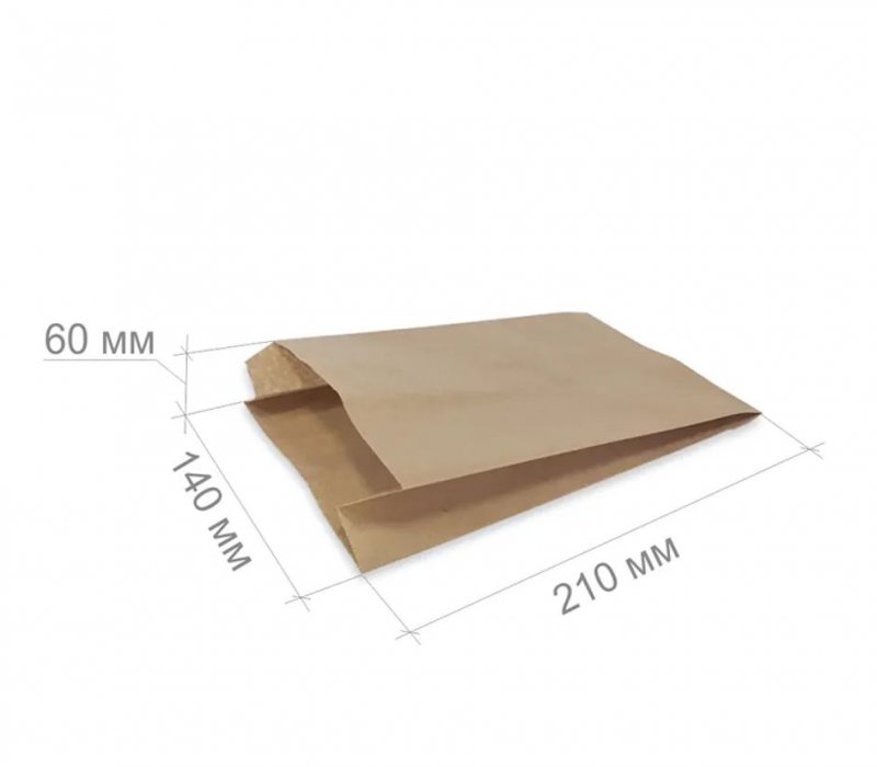 Крафт пакет для хлеба и выпечки 210x140x60