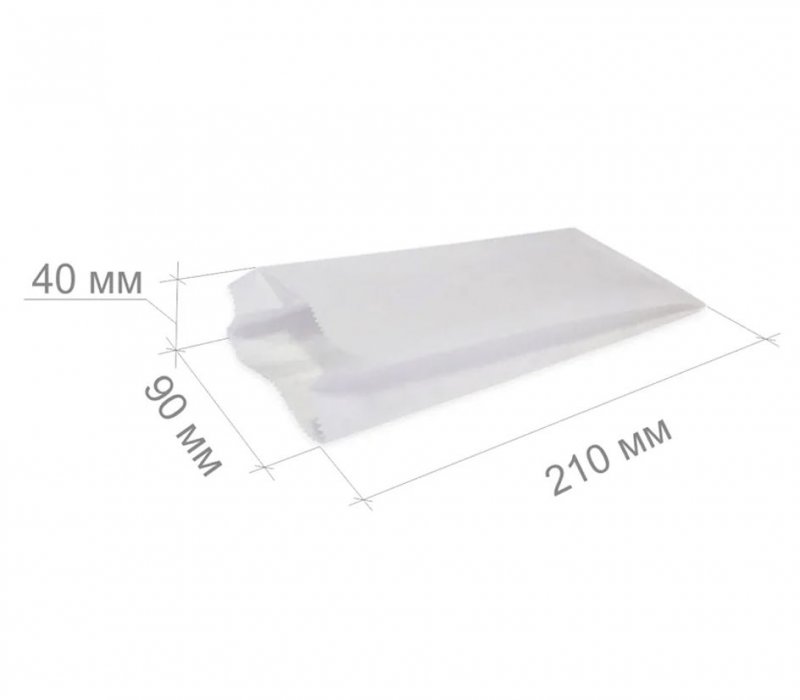 Белый жиростойкий пакет под донер 210x90x40