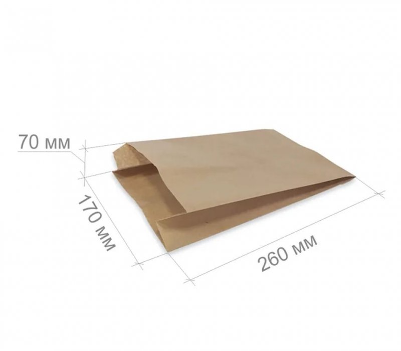 Крафт пакет для хлеба и выпечки 260x170x70