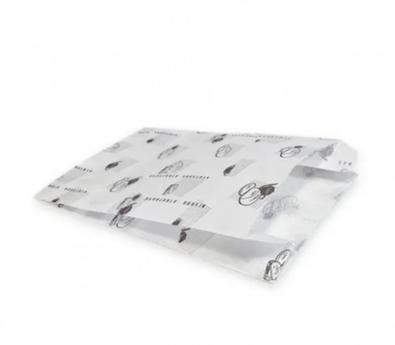 Белый пакет для хлеба и выпечки 310x140x60 с типовой печатью