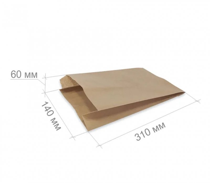 Крафт пакет для хлеба и выпечки 310x140x60