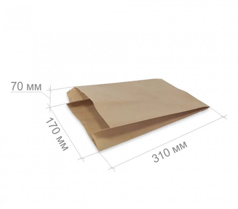 Крафт пакет для хлеба и выпечки 310x170x70