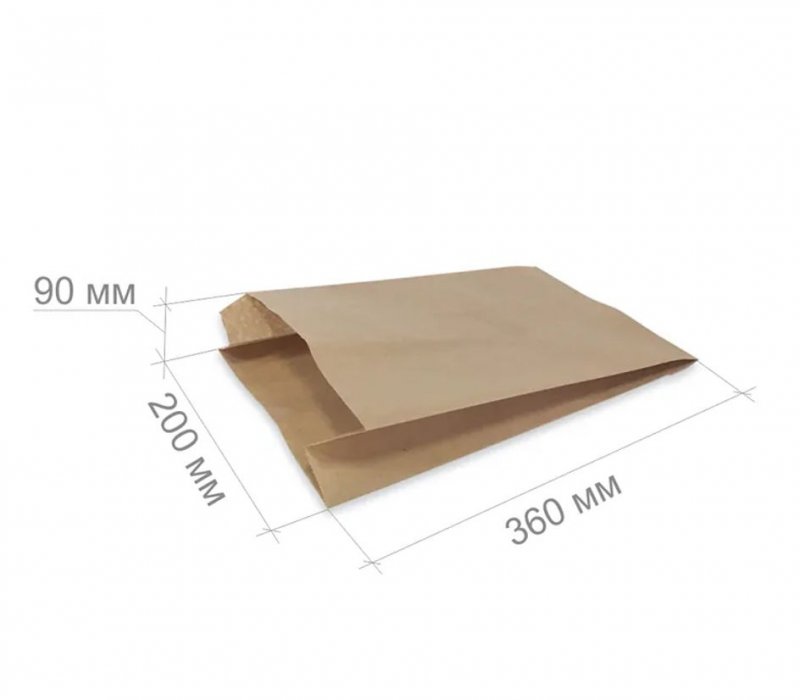 Крафт пакет для хлеба и выпечки 360x200x90