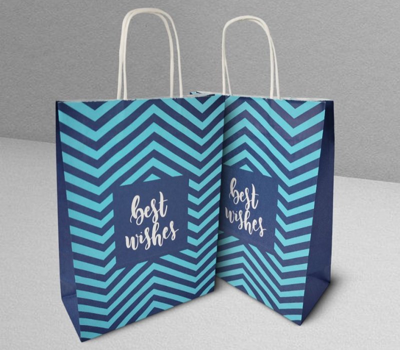 Подарочный пакет с кручеными ручками белый 240x105x320 "Best wishes"