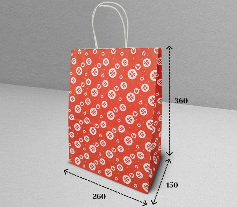 Подарочный пакет с кручеными ручками белый 260x150x360 "Для любимых"