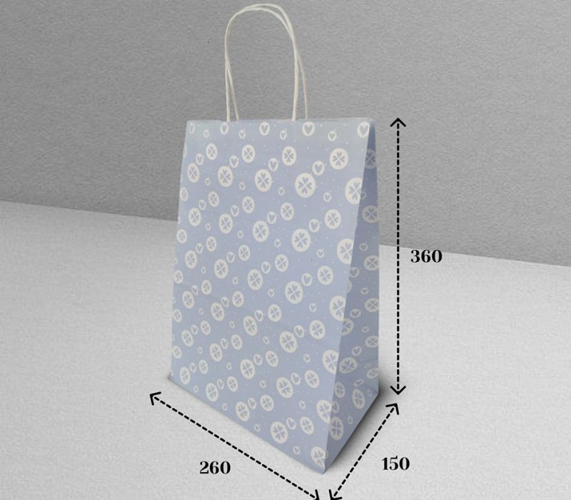 Подарочный пакет с кручеными ручками белый 260x150x360 "Для любимых"