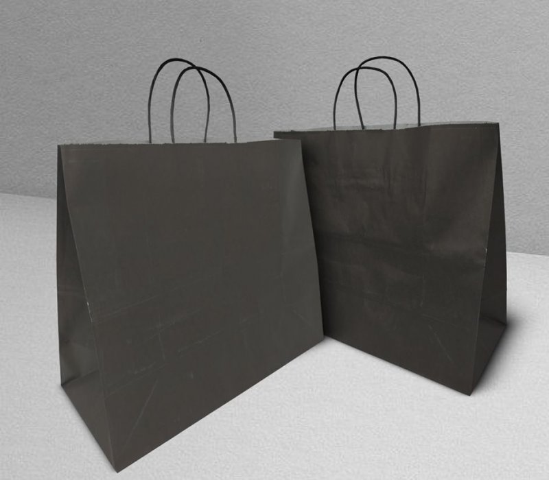 Подарочный пакет с кручеными ручками 350x150x300 "Черный"