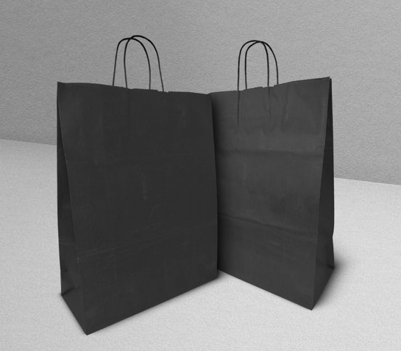 Подарочный пакет с кручеными ручками 350x150x450 "Черный"