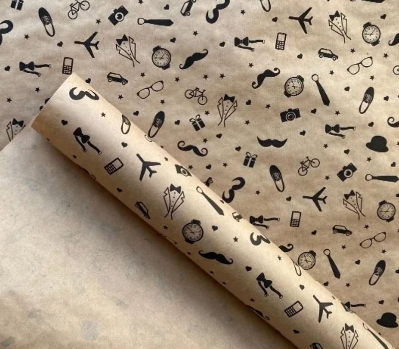 Крафт бумага в рулоне 0,71х10 м "Brutal"