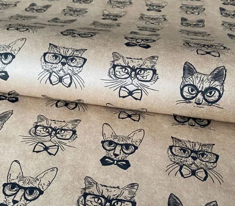 Крафт бумага в рулоне 0,71х10 м "Cats"