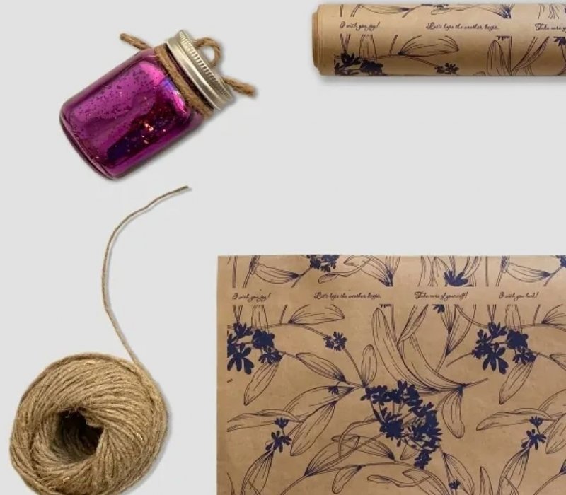 Крафт бумага в рулоне 0,71х10 м "Flowers"