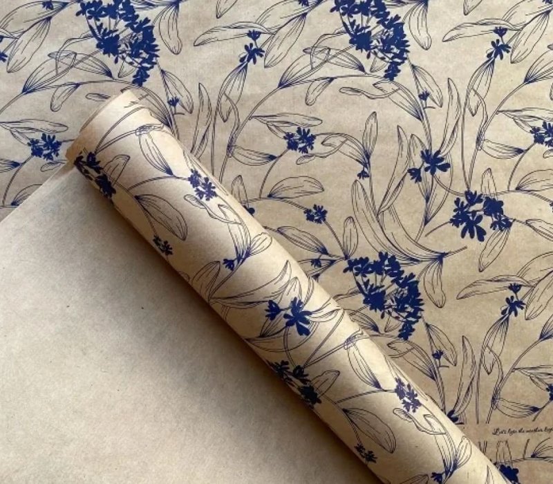 Крафт бумага в рулоне 0,71х10 м "Flowers"