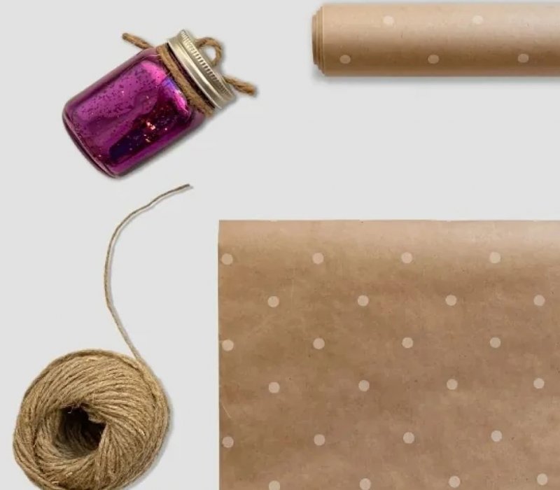 Крафт бумага в рулоне 0,71х10 м "Горошек"