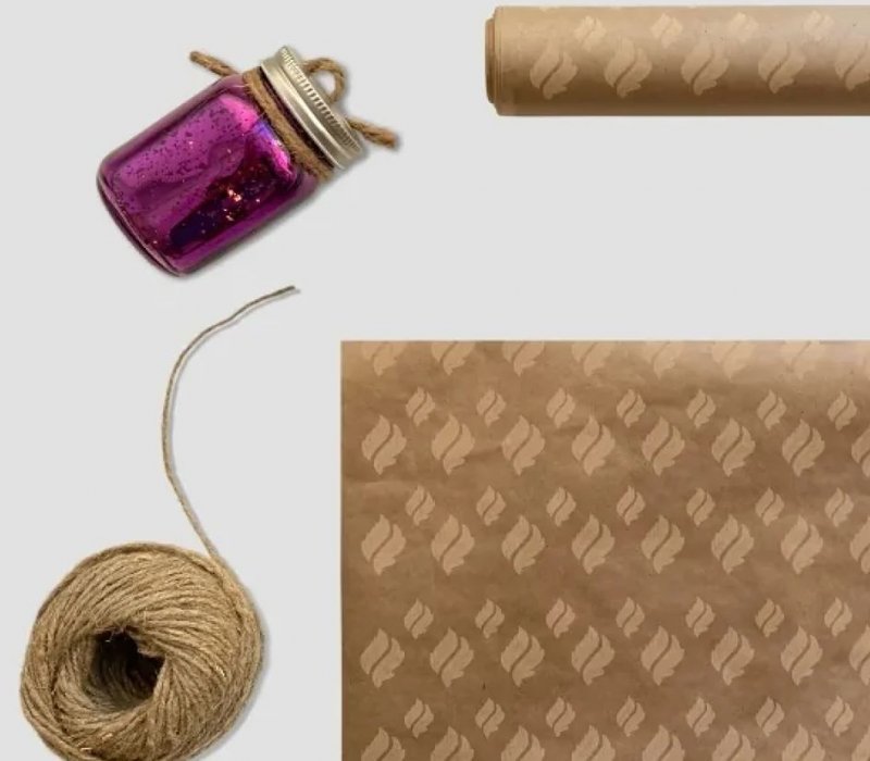 Крафт бумага в рулоне 0,71х10 м "Листочки"