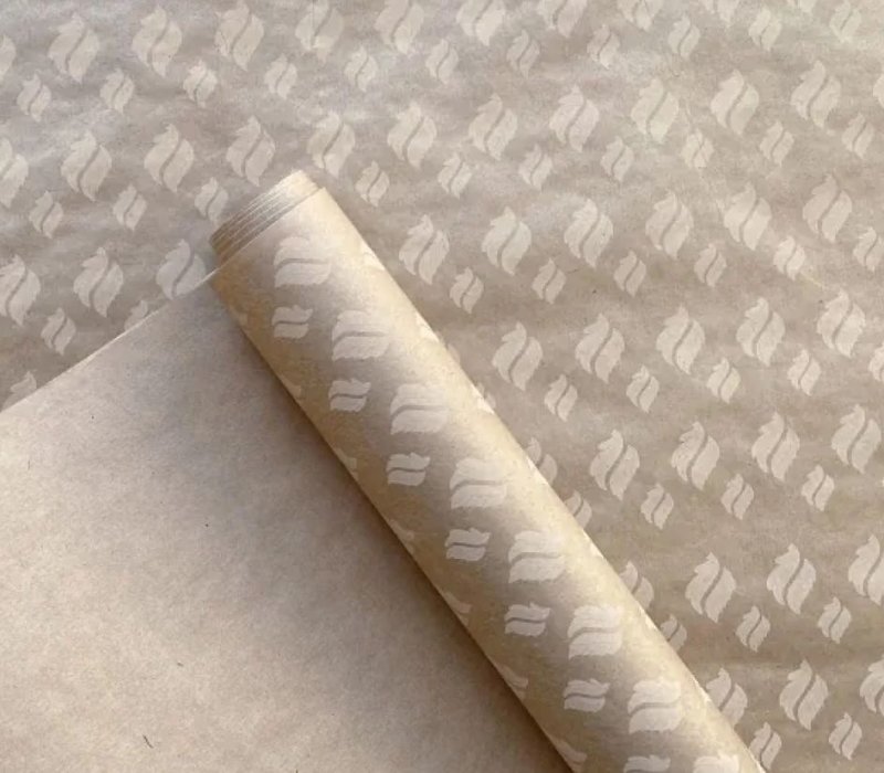 Крафт бумага в рулоне 0,71х10 м "Листочки"