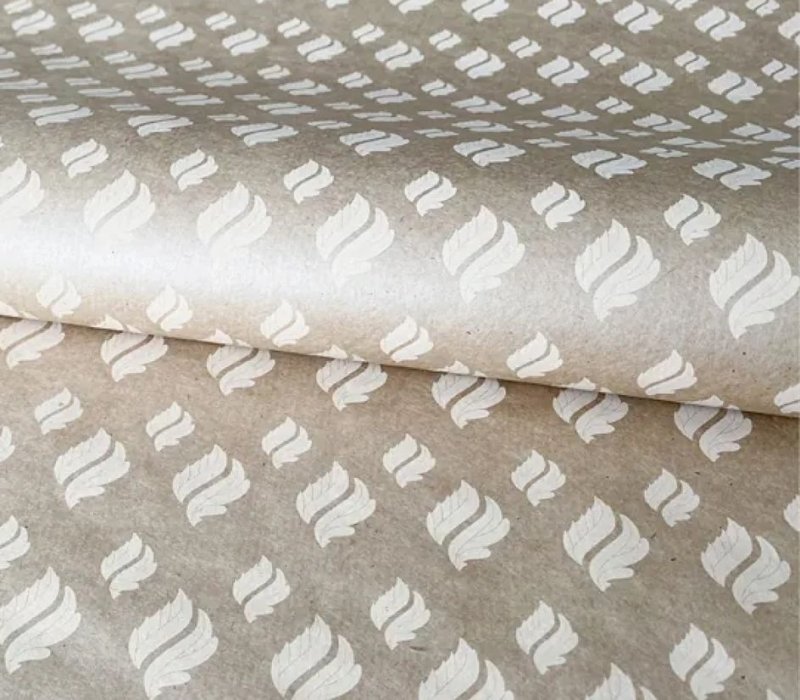 Крафт бумага в рулоне 0,71х10 м "Листочки"