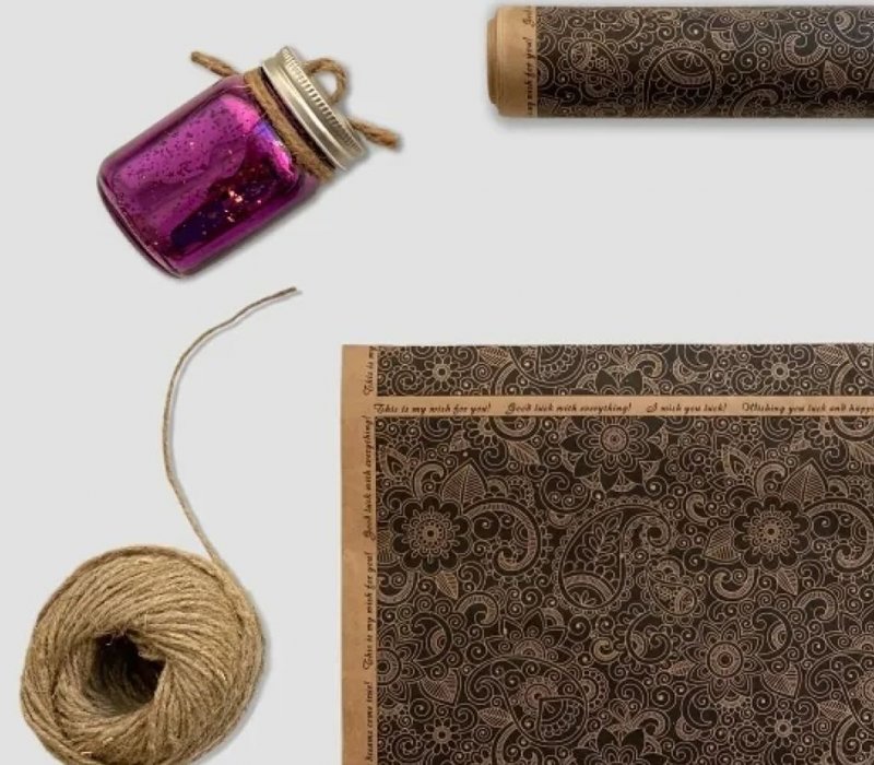 Крафт бумага в рулоне 0,71х10 м "Огурцы"