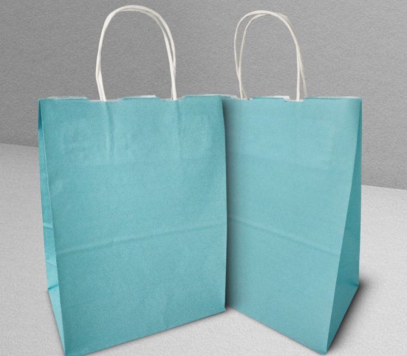 Подарочный пакет с кручеными ручками 240x105x320 "Голубой"