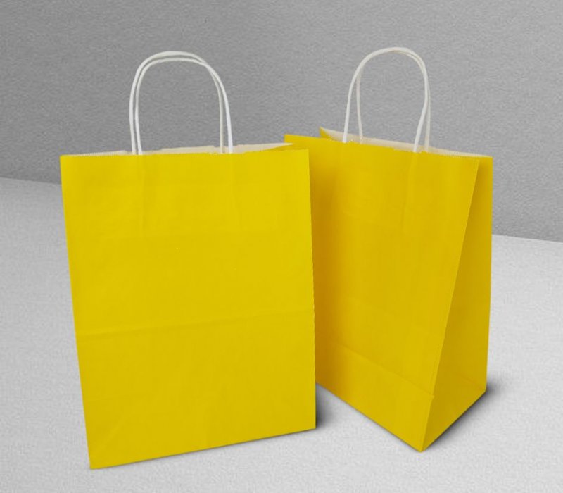 Подарочный пакет с кручеными ручками 240x105x320 "Желтый"