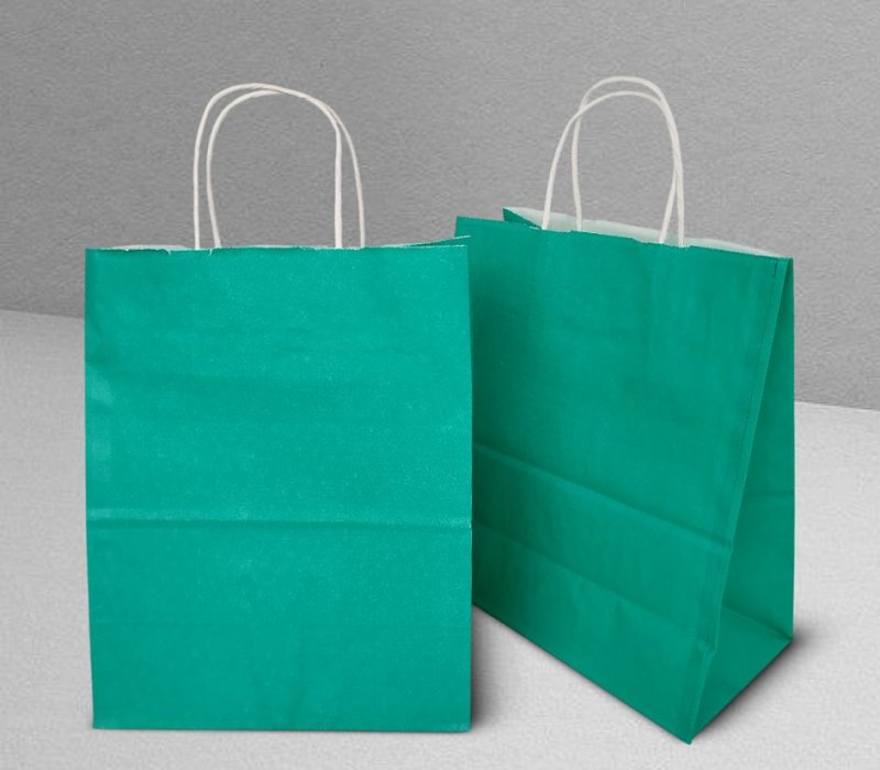 Подарочный пакет с кручеными ручками 240x105x320 "Зеленый"