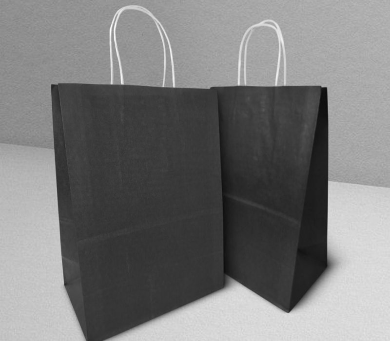 Подарочный пакет с кручеными ручками 240x140x300 "Черный"