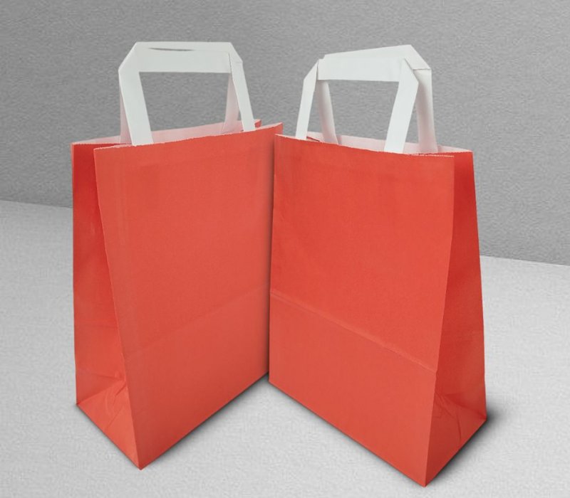 Подарочный пакет с плоскими ручками 200x100x250 "Красный"