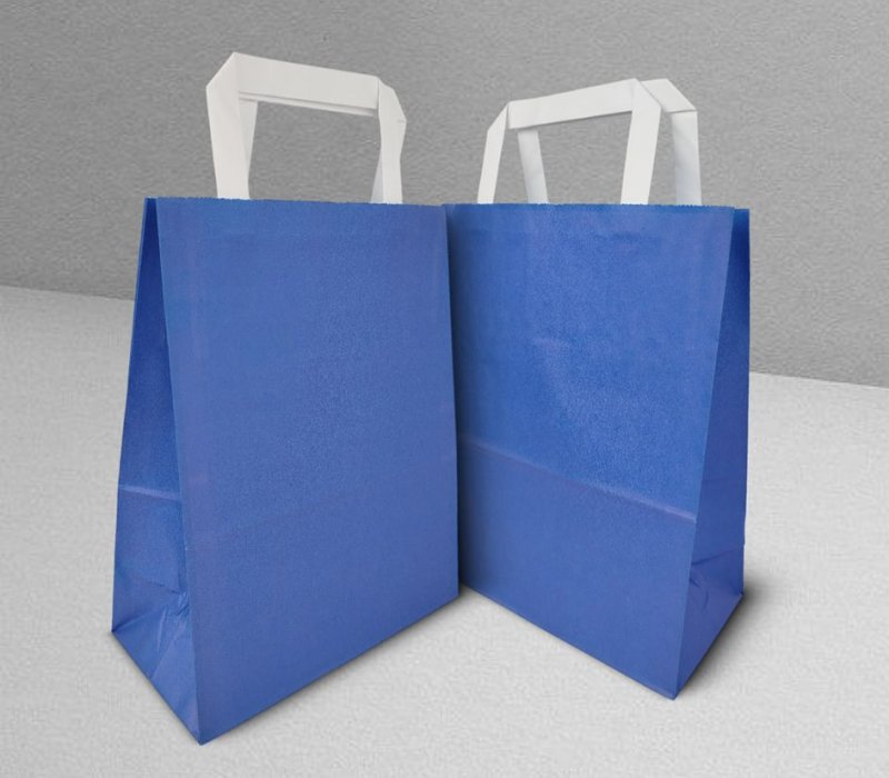 Подарочный пакет с плоскими ручками 200x100x250 "Синий"