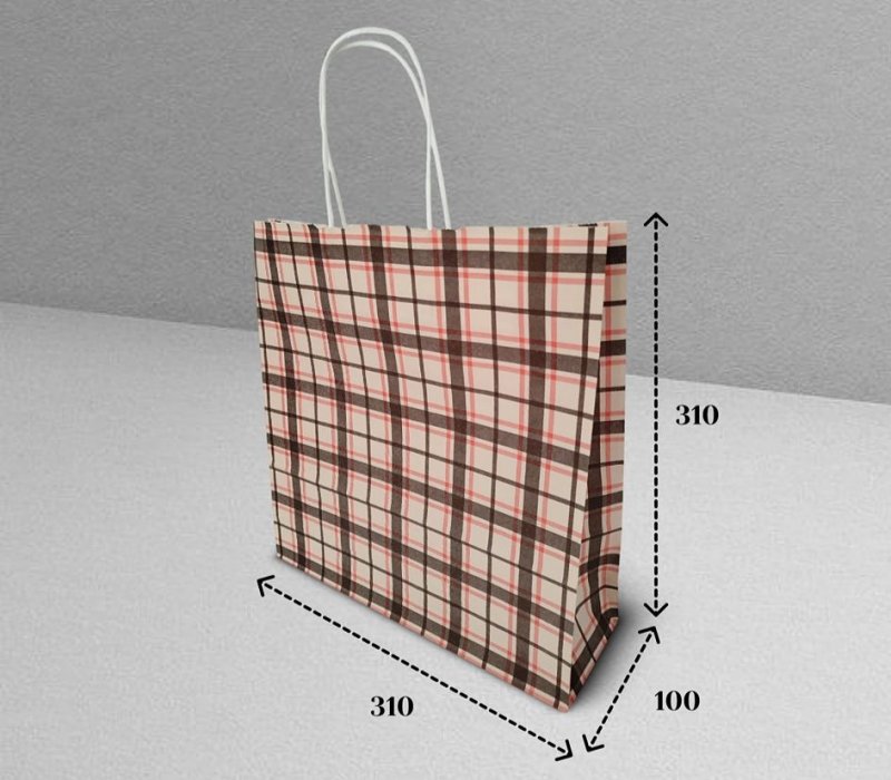 Подарочный пакет с кручеными ручками белый 310x100x310 "London"